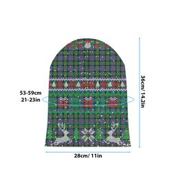ScotsTee Shop Scottish McLennan Ancient Tartan Plaid Christmas Deer Snowman Snowflake Bell Knit Beanie