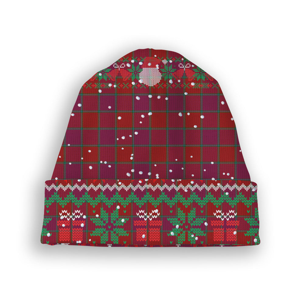ScotsTee Shop Scottish McNab Old Tartan Plaid Christmas Deer Snowman Snowflake Bell Knit Beanie