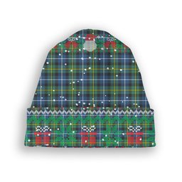 ScotsTee Shop Scottish McNeil of Barra Ancient Tartan Plaid Christmas Deer Snowman Snowflake Bell Knit Beanie