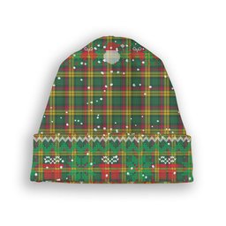 ScotsTee Shop Scottish McMillan Old Ancient Tartan Plaid Christmas Deer Snowman Snowflake Bell Knit Beanie