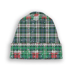 ScotsTee Shop Scottish McLeod Of Californian Ancient Tartan Plaid Christmas Deer Snowman Snowflake Bell Knit Beanie