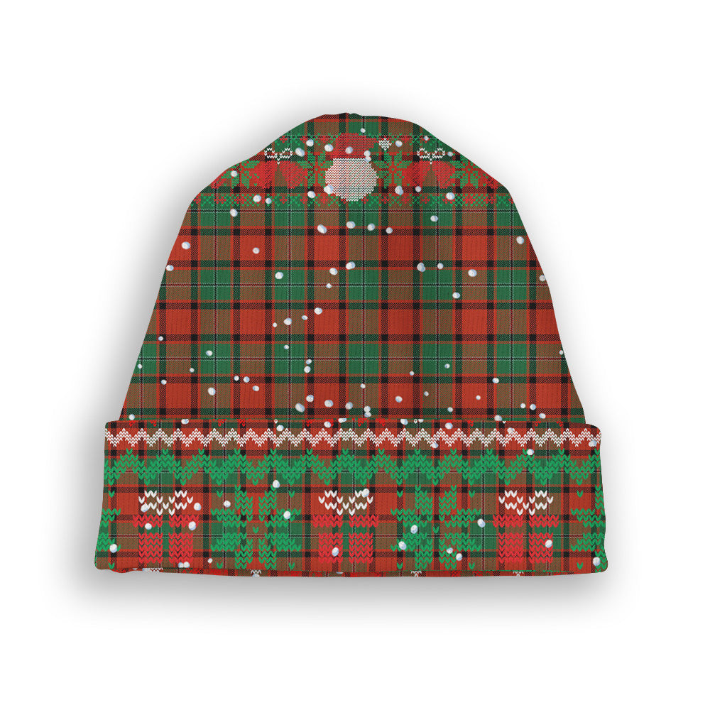 ScotsTee Shop Scottish McPhail Ancient Tartan Plaid Christmas Deer Snowman Snowflake Bell Knit Beanie