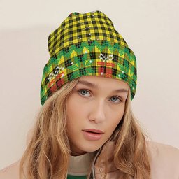 ScotsTee Shop Scottish McLeod of Lewis Modern Tartan Plaid Christmas Deer Snowman Snowflake Bell Knit Beanie