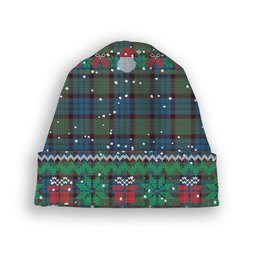ScotsTee Shop Scottish McNeacail Hunting Tartan Plaid Christmas Deer Snowman Snowflake Bell Knit Beanie