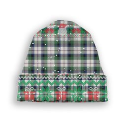 ScotsTee Shop Scottish McNachten Dress Modern Tartan Plaid Christmas Deer Snowman Snowflake Bell Knit Beanie