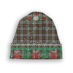 ScotsTee Shop Scottish McLeod of Harris Weathered Tartan Plaid Christmas Deer Snowman Snowflake Bell Knit Beanie