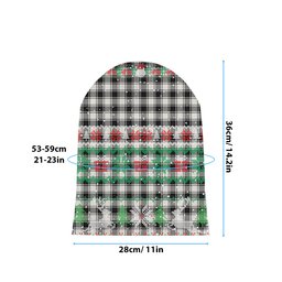 ScotsTee Shop Scottish McPhee B&W Ancient Tartan Plaid Christmas Deer Snowman Snowflake Bell Knit Beanie