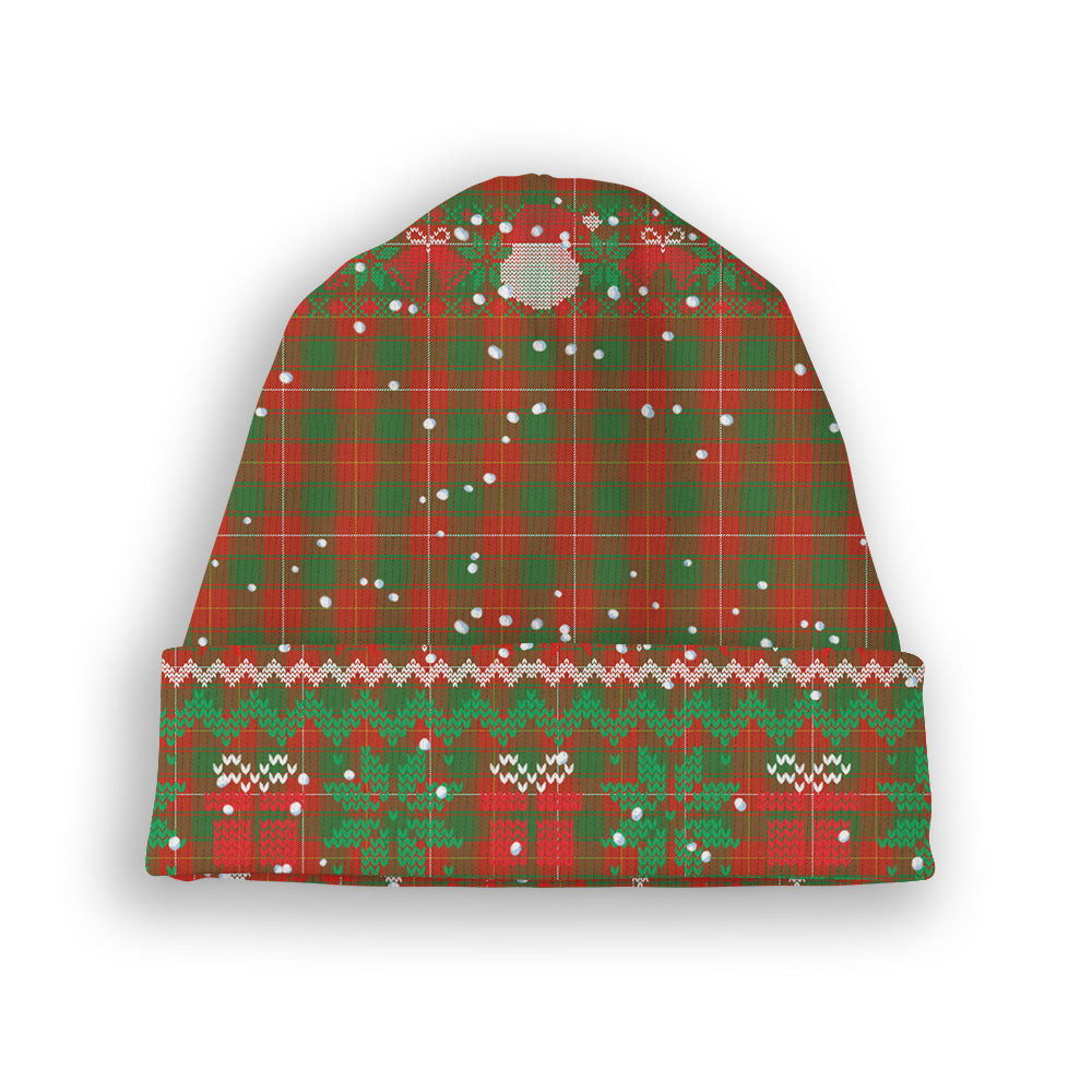 ScotsTee Shop Scottish McPhee Ancient Tartan Plaid Christmas Deer Snowman Snowflake Bell Knit Beanie
