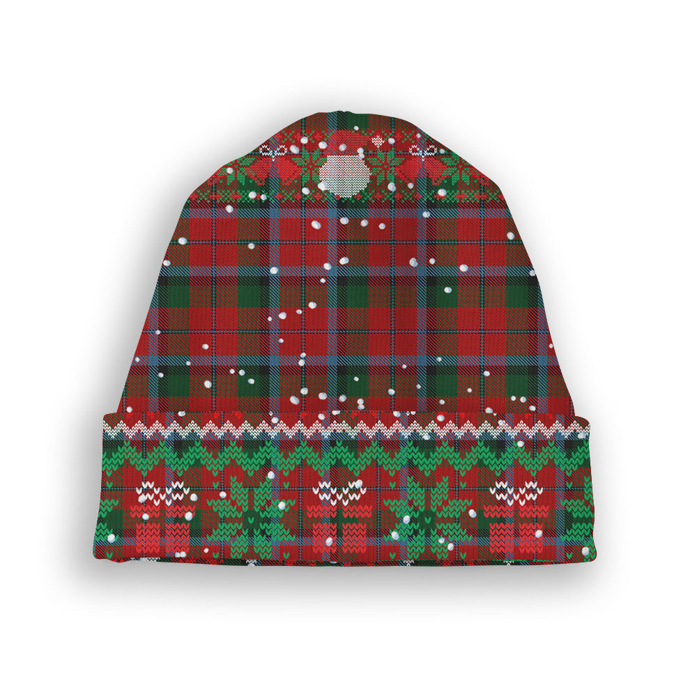 ScotsTee Shop Scottish McNachten Tartan Plaid Christmas Deer Snowman Snowflake Bell Knit Beanie