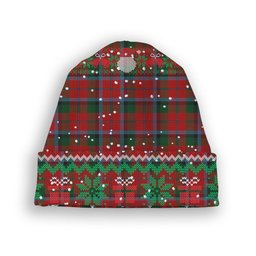 ScotsTee Shop Scottish McNachten Tartan Plaid Christmas Deer Snowman Snowflake Bell Knit Beanie