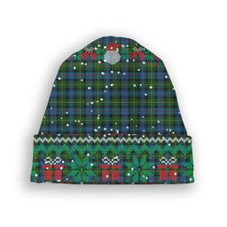 ScotsTee Shop Scottish McLeod of Skye Tartan Plaid Christmas Deer Snowman Snowflake Bell Knit Beanie