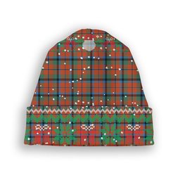 ScotsTee Shop Scottish McNachten Ancient Tartan Plaid Christmas Deer Snowman Snowflake Bell Knit Beanie