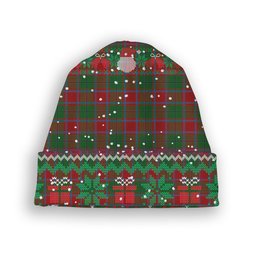 ScotsTee Shop Scottish McPhail Blue Bands Tartan Plaid Christmas Deer Snowman Snowflake Bell Knit Beanie