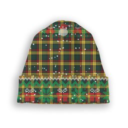 ScotsTee Shop Scottish McMillan Old Modern Tartan Plaid Christmas Deer Snowman Snowflake Bell Knit Beanie