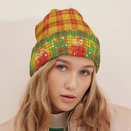 ScotsTee Shop Scottish McMillan Dress Modern Tartan Plaid Christmas Deer Snowman Snowflake Bell Knit Beanie