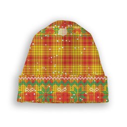ScotsTee Shop Scottish McMillan Dress Modern Tartan Plaid Christmas Deer Snowman Snowflake Bell Knit Beanie