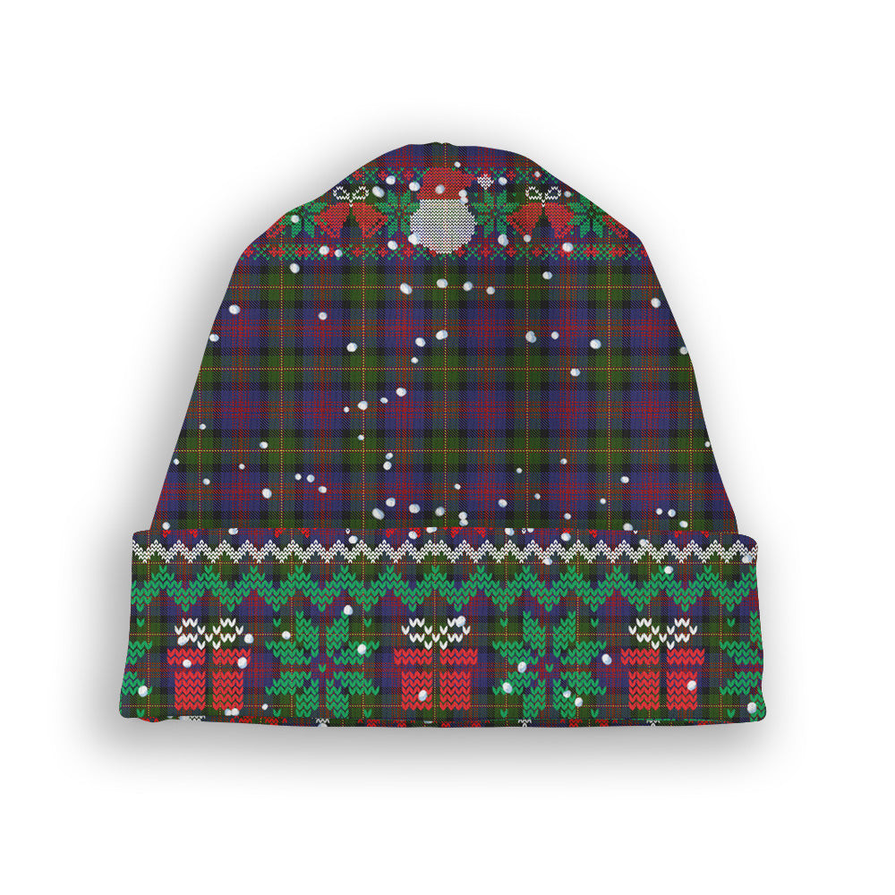 ScotsTee Shop Scottish McLennan Tartan Plaid Christmas Deer Snowman Snowflake Bell Knit Beanie