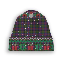 ScotsTee Shop Scottish McLennan Tartan Plaid Christmas Deer Snowman Snowflake Bell Knit Beanie