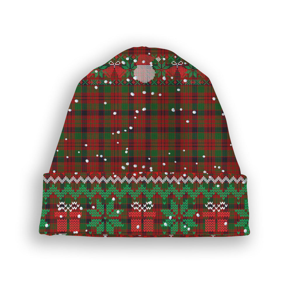 ScotsTee Shop Scottish McNicol Tartan Plaid Christmas Deer Snowman Snowflake Bell Knit Beanie