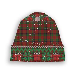 ScotsTee Shop Scottish McNicol Tartan Plaid Christmas Deer Snowman Snowflake Bell Knit Beanie