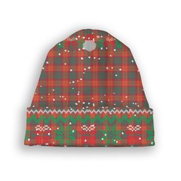 ScotsTee Shop Scottish McNab Ancient Tartan Plaid Christmas Deer Snowman Snowflake Bell Knit Beanie