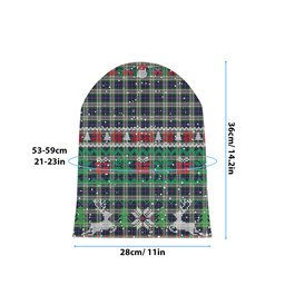 ScotsTee Shop Scottish McLeod Of Californian Tartan Plaid Christmas Deer Snowman Snowflake Bell Knit Beanie