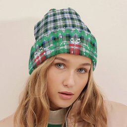 ScotsTee Shop Scottish Mcnaghten Dress Ancient Tartan Plaid Christmas Deer Snowman Snowflake Bell Knit Beanie