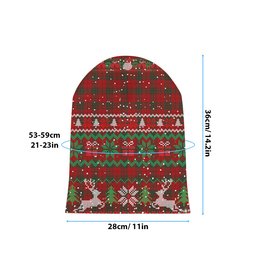 ScotsTee Shop Scottish McNab Tartan Plaid Christmas Deer Snowman Snowflake Bell Knit Beanie