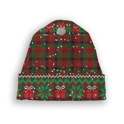 ScotsTee Shop Scottish McNeacail Tartan Plaid Christmas Deer Snowman Snowflake Bell Knit Beanie