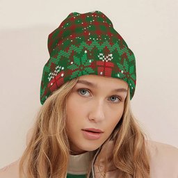 ScotsTee Shop Scottish Middleton Tartan Plaid Christmas Deer Snowman Snowflake Bell Knit Beanie
