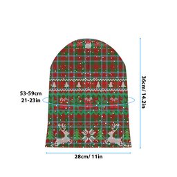 ScotsTee Shop Scottish Menzies 2 Tartan Plaid Christmas Deer Snowman Snowflake Bell Knit Beanie