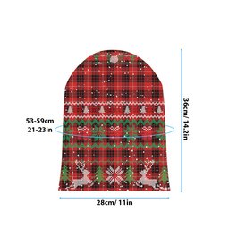 ScotsTee Shop Scottish Monroe Black and Red Modern Tartan Plaid Christmas Deer Snowman Snowflake Bell Knit Beanie