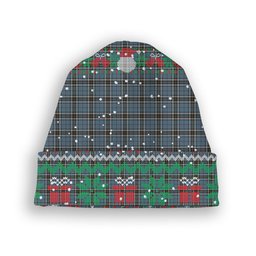 ScotsTee Shop Scottish McTavish Dress Tartan Plaid Christmas Deer Snowman Snowflake Bell Knit Beanie