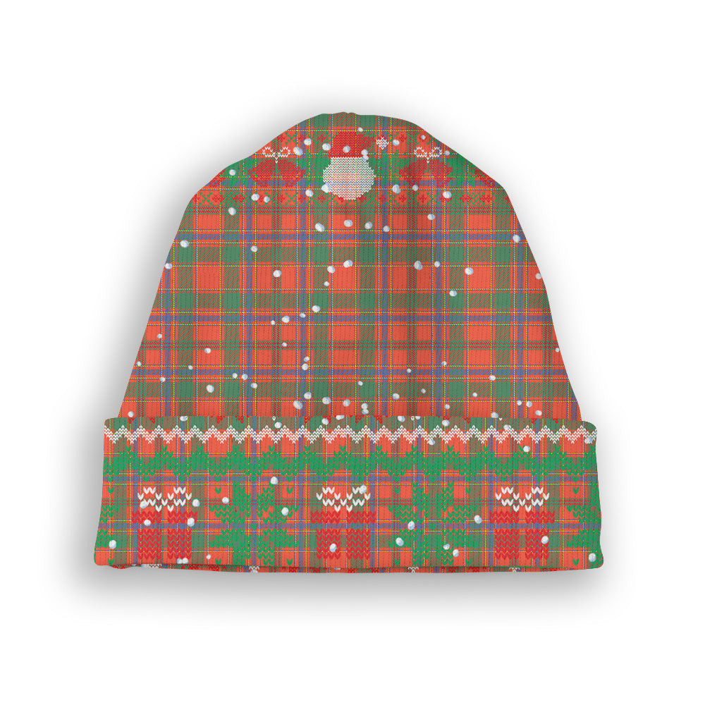 ScotsTee Shop Scottish Monroe Ancient Tartan Plaid Christmas Deer Snowman Snowflake Bell Knit Beanie