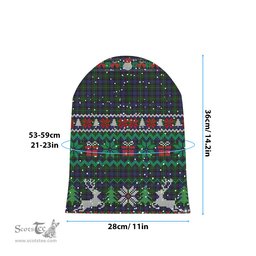 ScotsTee Shop Scottish Mowat Clans Originaux Tartan Plaid Christmas Deer Snowman Snowflake Bell Knit Beanie