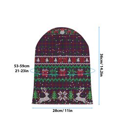 ScotsTee Shop Scottish Montgomrie or Montgomery of Eglinton Tartan Plaid Christmas Deer Snowman Snowflake Bell Knit Beanie