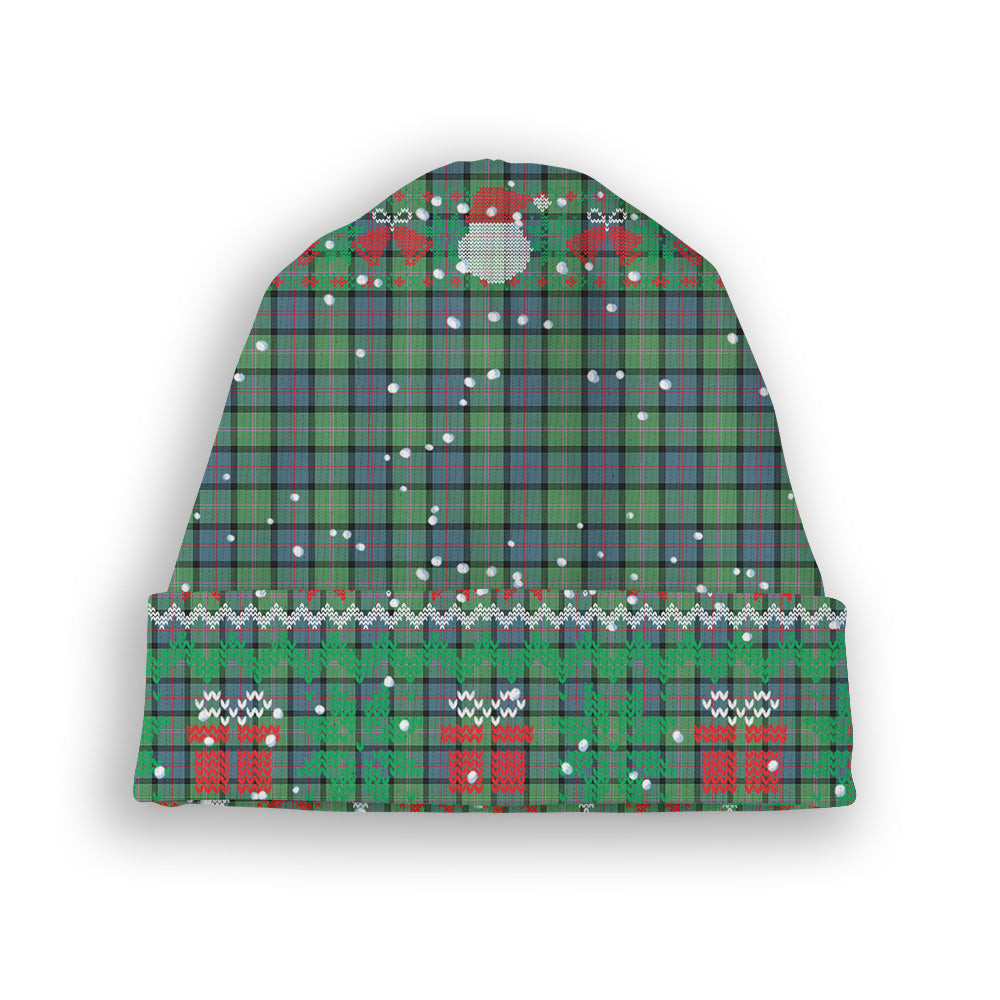 ScotsTee Shop Scottish McThomas Ancient Tartan Plaid Christmas Deer Snowman Snowflake Bell Knit Beanie