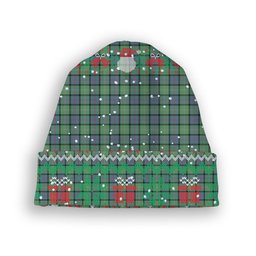 ScotsTee Shop Scottish McThomas Ancient Tartan Plaid Christmas Deer Snowman Snowflake Bell Knit Beanie