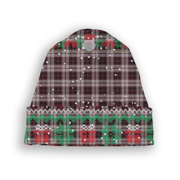 ScotsTee Shop Scottish McPherson Tartan Plaid Christmas Deer Snowman Snowflake Bell Knit Beanie
