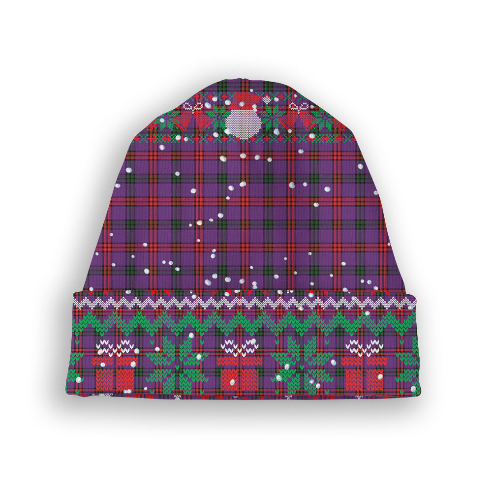 ScotsTee Shop Scottish Montgomery Modern Tartan Plaid Christmas Deer Snowman Snowflake Bell Knit Beanie
