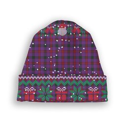 ScotsTee Shop Scottish Montgomery Modern Tartan Plaid Christmas Deer Snowman Snowflake Bell Knit Beanie