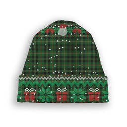 ScotsTee Shop Scottish Merwe Tartan Plaid Christmas Deer Snowman Snowflake Bell Knit Beanie
