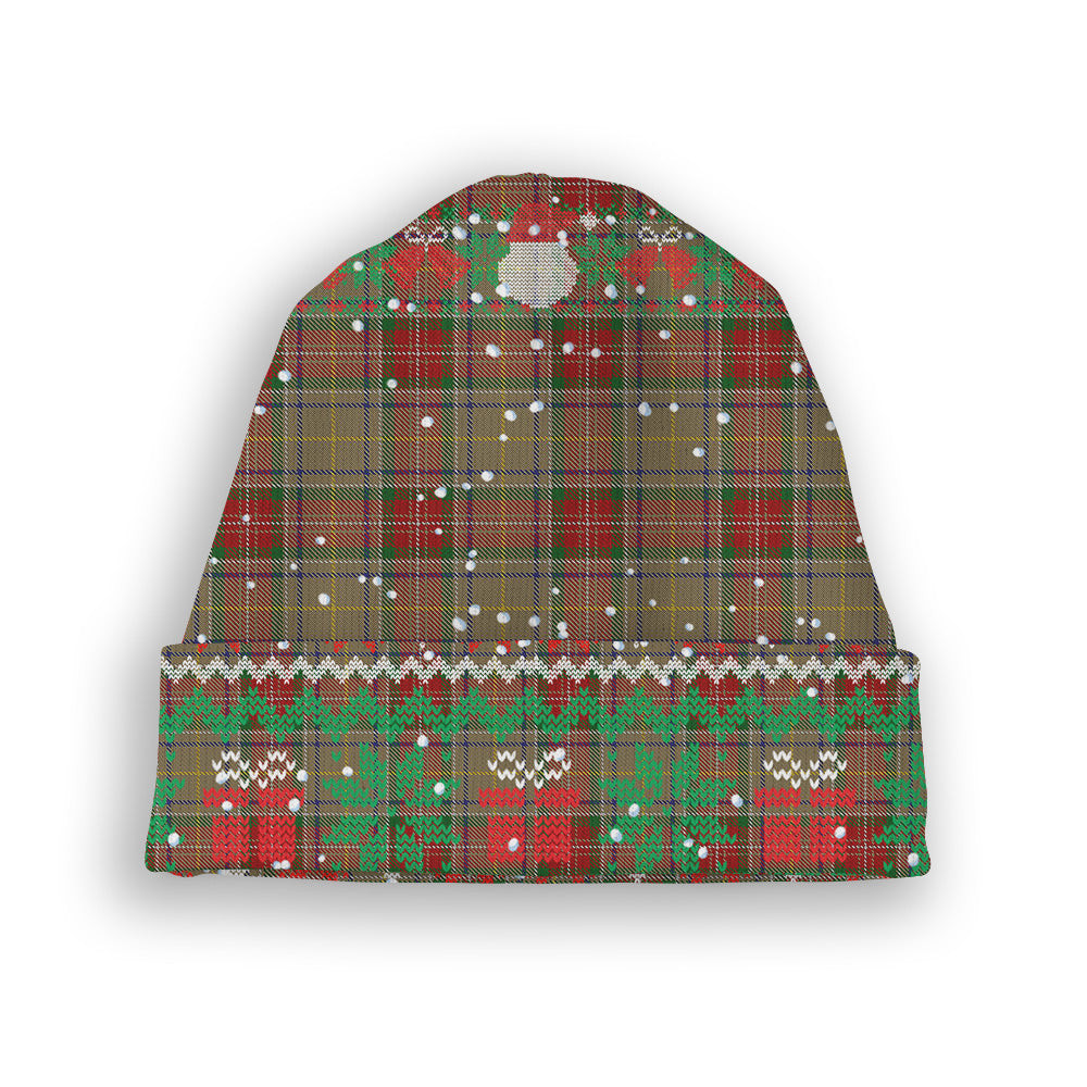 ScotsTee Shop Scottish Muirhead Old Tartan Plaid Christmas Deer Snowman Snowflake Bell Knit Beanie