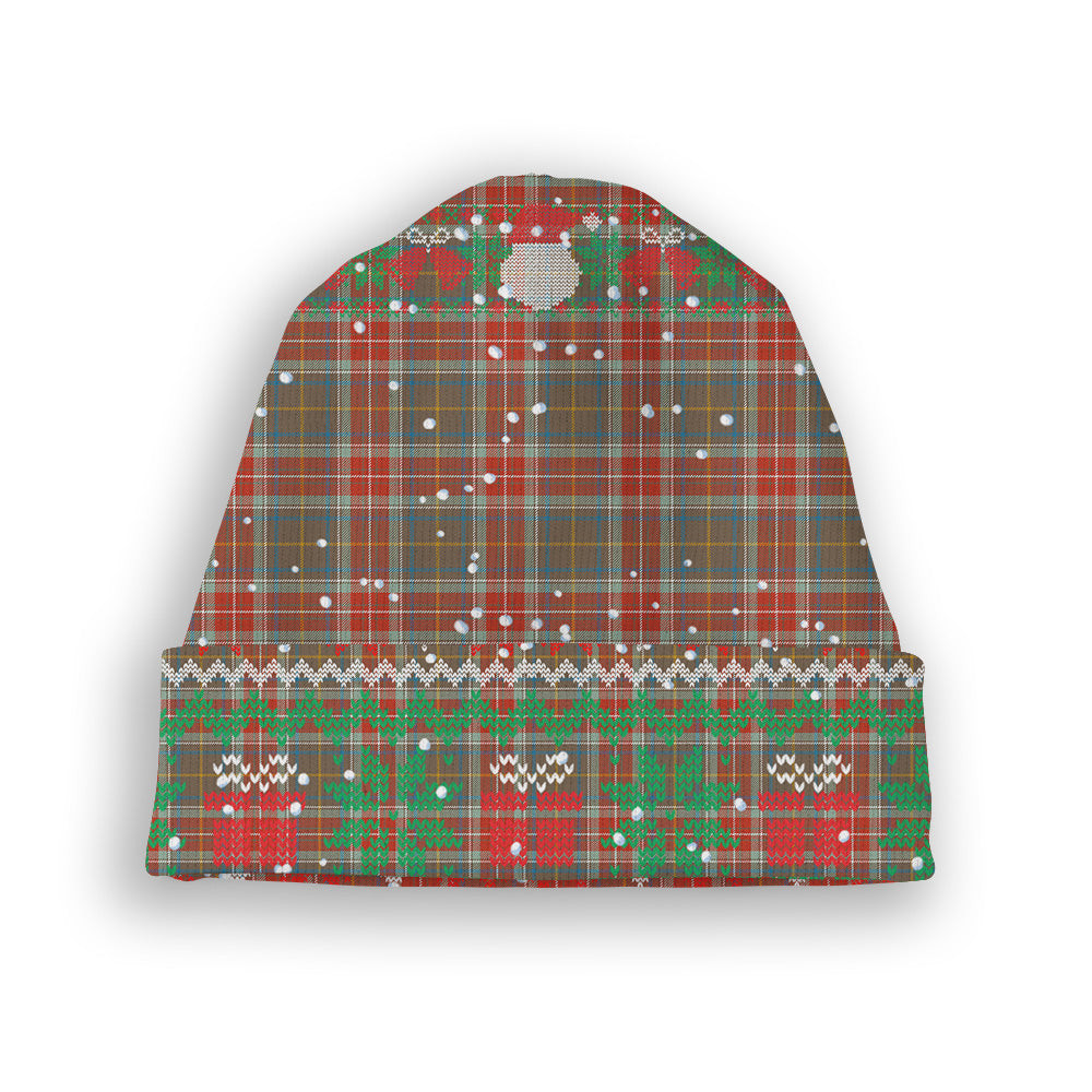 ScotsTee Shop Scottish Muirhead Hunting Ancient Tartan Plaid Christmas Deer Snowman Snowflake Bell Knit Beanie