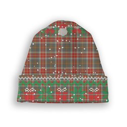 ScotsTee Shop Scottish Muirhead Hunting Ancient Tartan Plaid Christmas Deer Snowman Snowflake Bell Knit Beanie