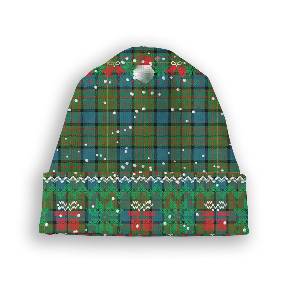ScotsTee Shop Scottish Muir Ancient Tartan Plaid Christmas Deer Snowman Snowflake Bell Knit Beanie