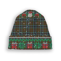ScotsTee Shop Scottish McTavish Hunting Tartan Plaid Christmas Deer Snowman Snowflake Bell Knit Beanie