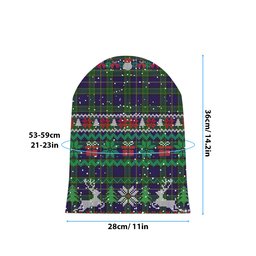 ScotsTee Shop Scottish Mulholland Tartan Plaid Christmas Deer Snowman Snowflake Bell Knit Beanie