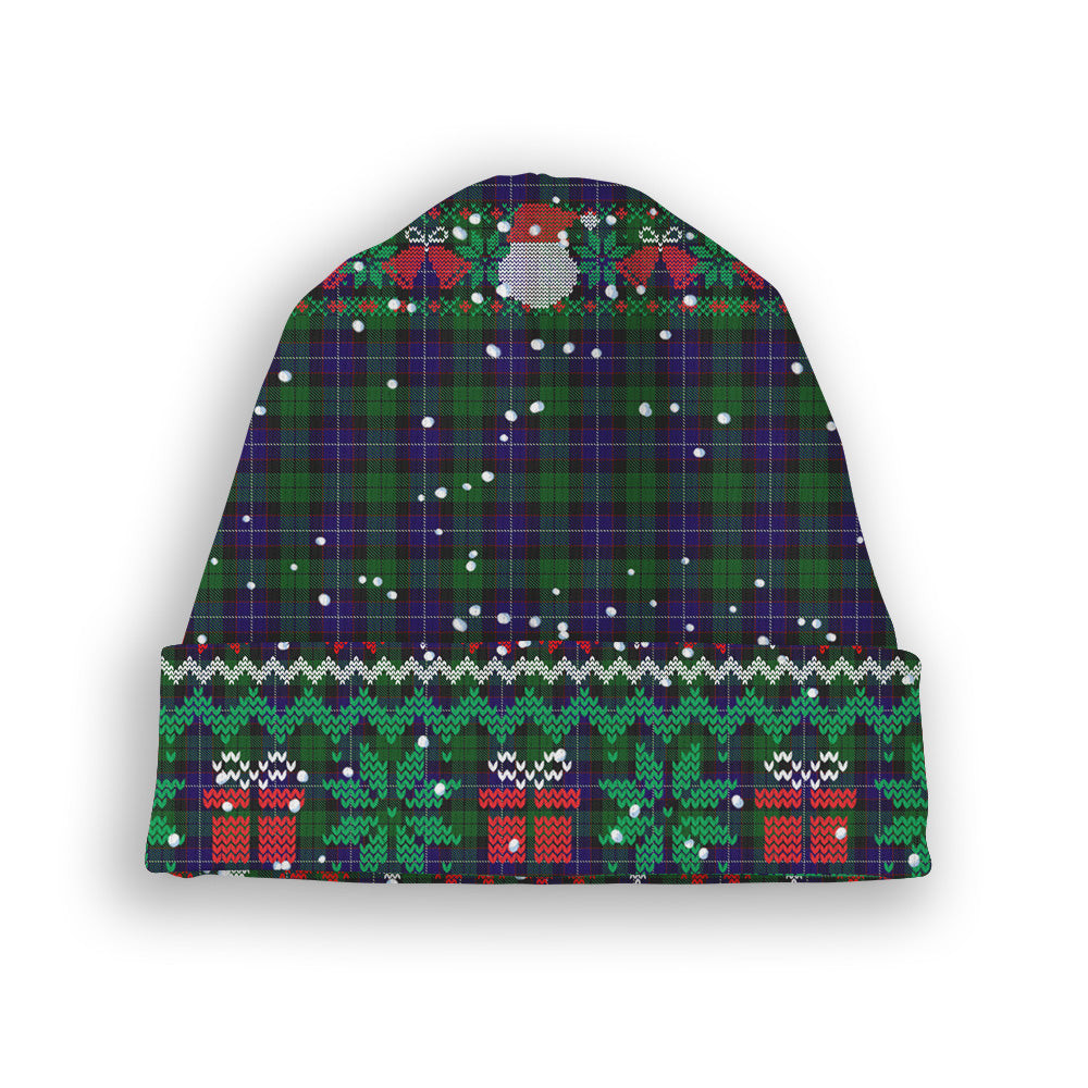 ScotsTee Shop Scottish Mitchell Tartan Plaid Christmas Deer Snowman Snowflake Bell Knit Beanie