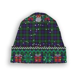 ScotsTee Shop Scottish Mitchell Tartan Plaid Christmas Deer Snowman Snowflake Bell Knit Beanie